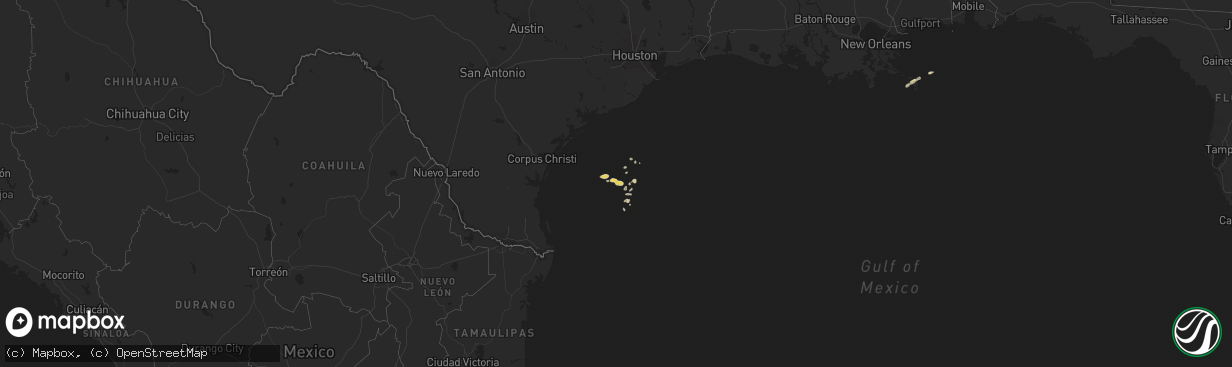 Hail map on December 25, 2024