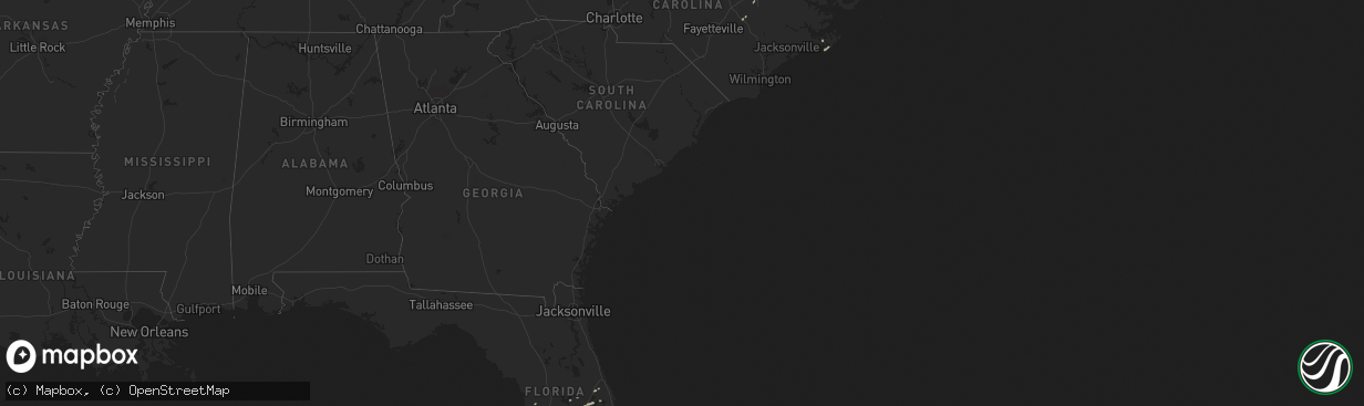 Hail map in Florida on December 26, 2012