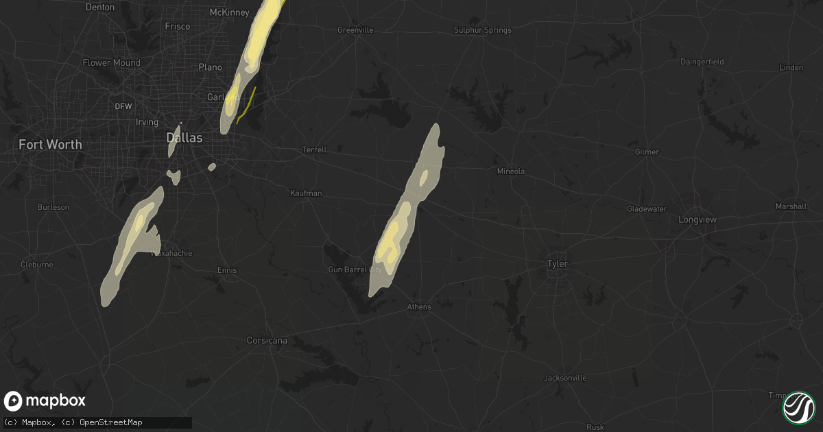 Hail map in Canton, TX on December 26, 2015