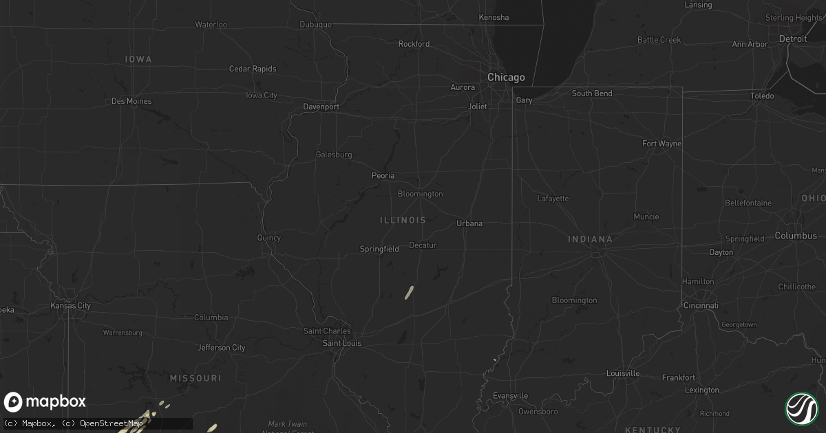 Hail map in Illinois on December 26, 2015