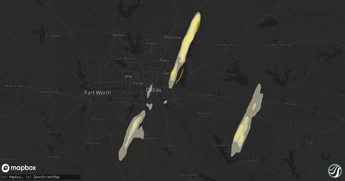 Hail map in Mesquite, TX on December 26, 2015