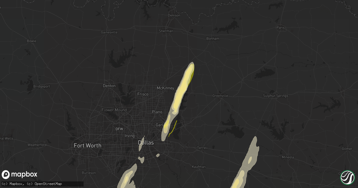 Hail map in Princeton, TX on December 26, 2015