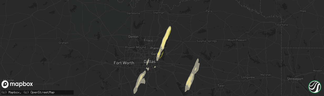 Hail map in Wylie, TX on December 26, 2015