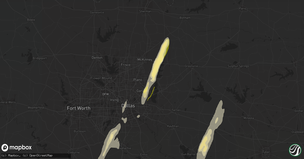 Hail map in Wylie, TX on December 26, 2015