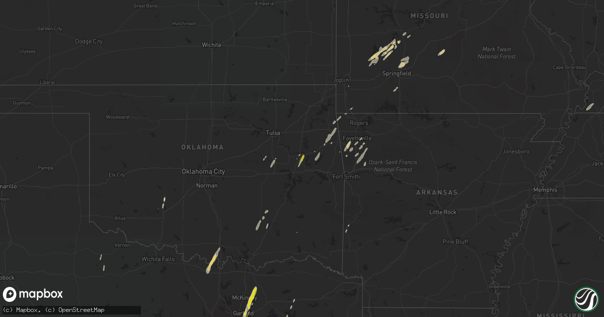 Hail map on December 26, 2015