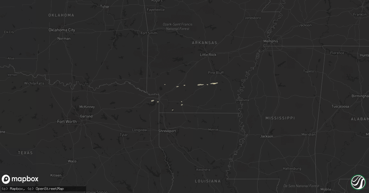Hail map in Arkansas on December 26, 2016