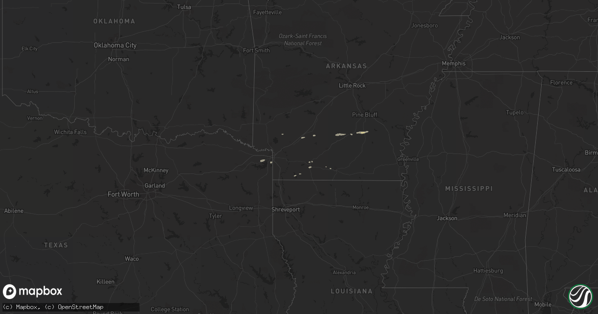 Hail map on December 26, 2016