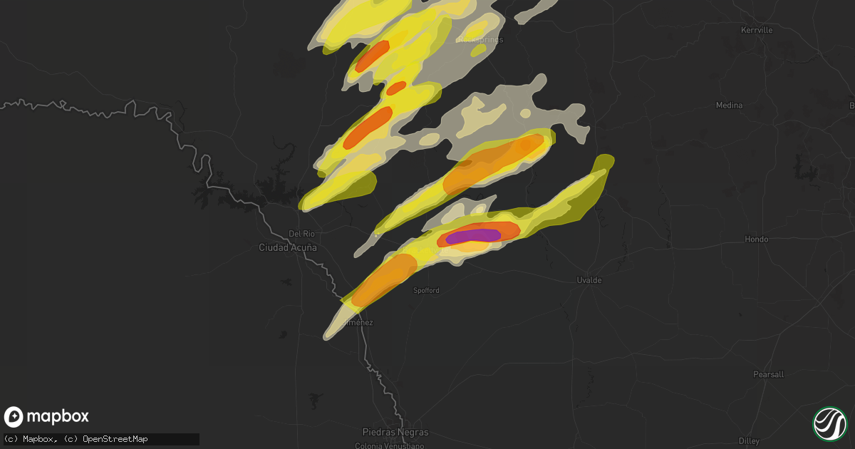 Hail map in Brackettville, TX on December 26, 2018