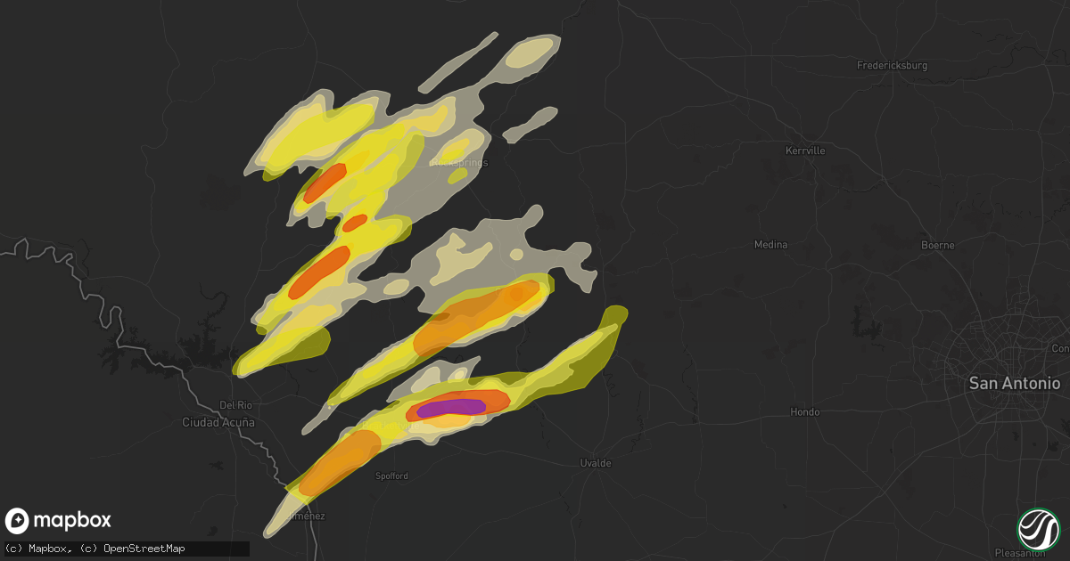Hail map in Camp Wood, TX on December 26, 2018