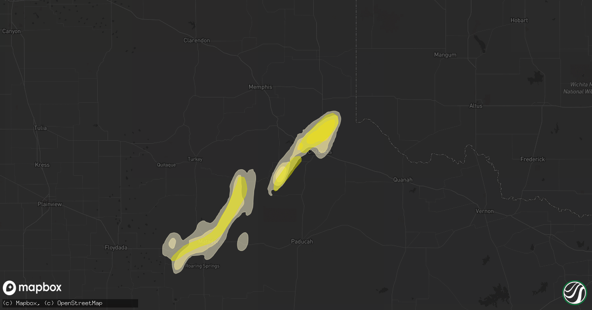 Hail map in Childress, TX on December 26, 2018