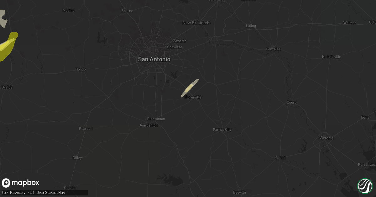 Hail map in Floresville, TX on December 26, 2018