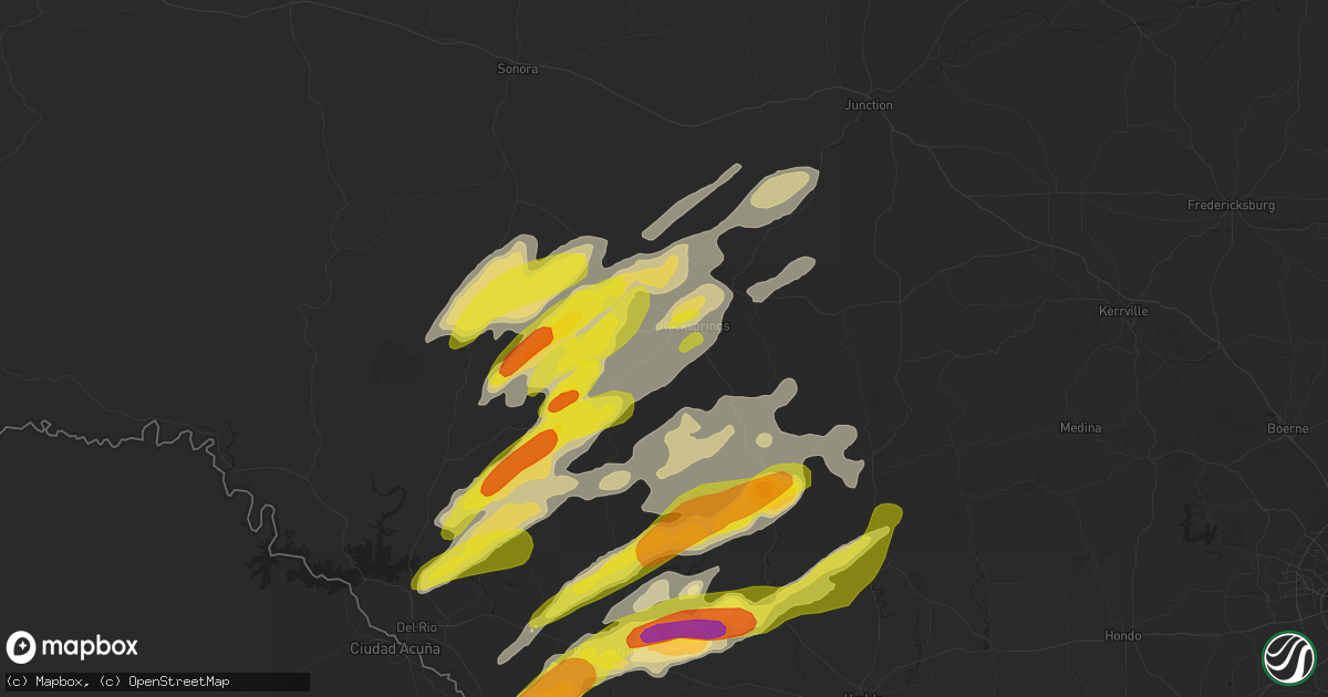 Hail map in Rocksprings, TX on December 26, 2018