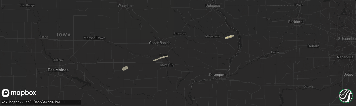 Hail map in Colona, IL on December 26, 2021