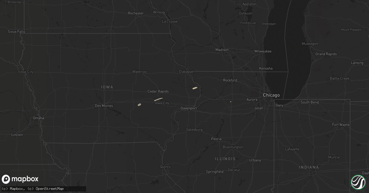 Hail map in Illinois on December 26, 2021