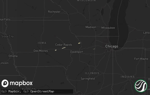 Hail map preview on 12-26-2021