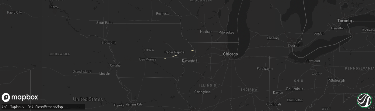 Hail map on December 26, 2021