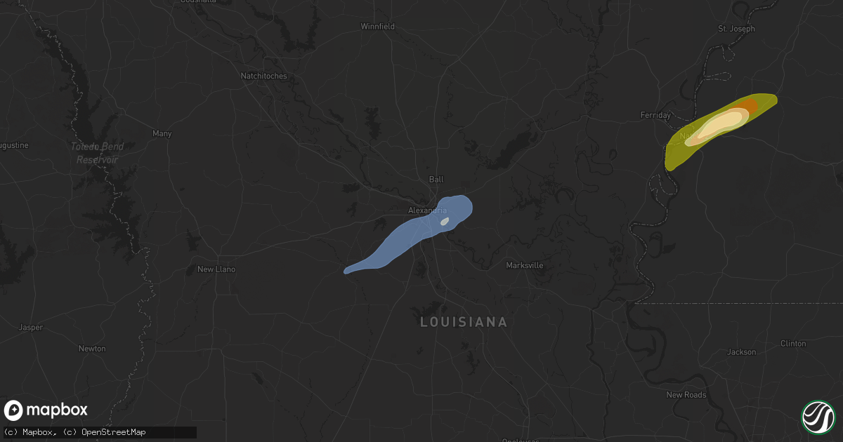 Hail map in Alexandria, LA on December 26, 2024