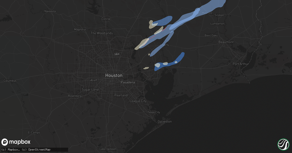 Hail map in Baytown, TX on December 26, 2024