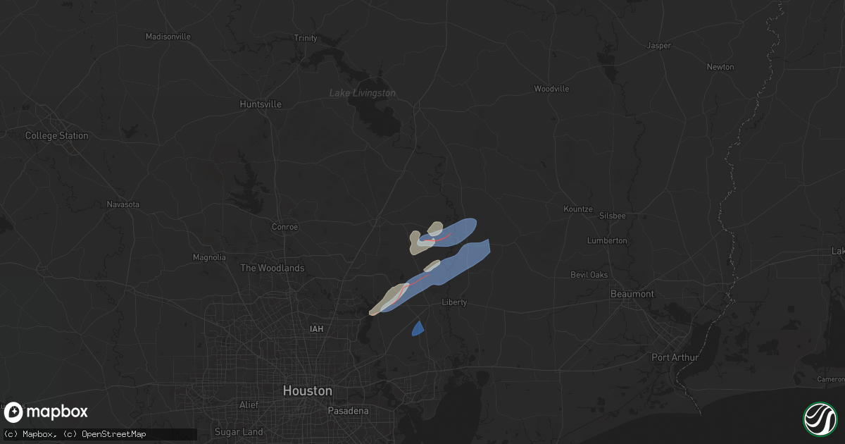 Hail map in Cleveland, TX on December 26, 2024