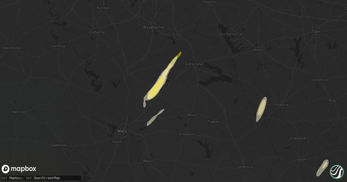 Hail map in Dawson, TX on December 26, 2024