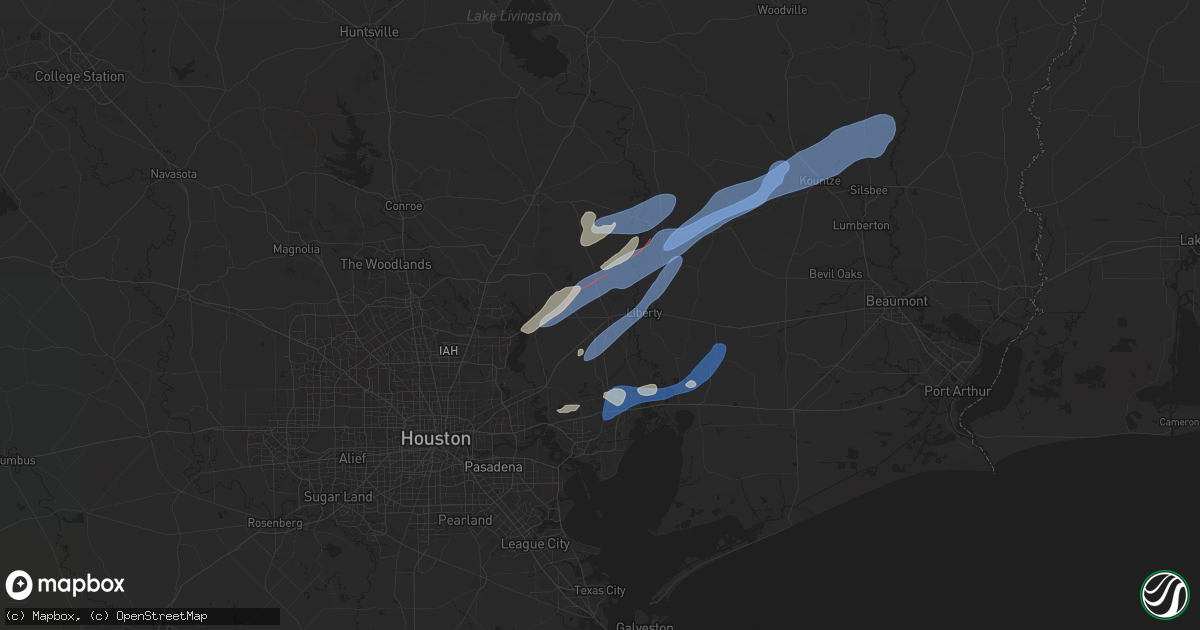 Hail map in Dayton, TX on December 26, 2024