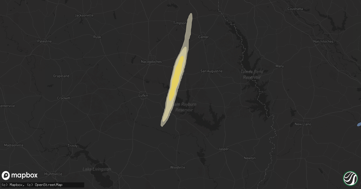 Hail map in Etoile, TX on December 26, 2024