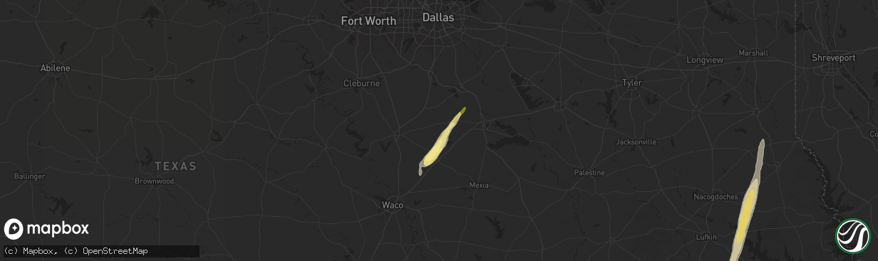 Hail map in Frost, TX on December 26, 2024