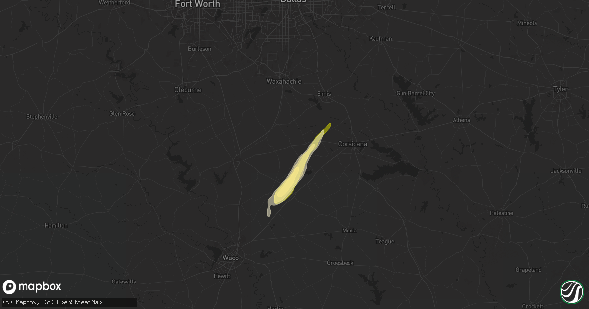 Hail map in Frost, TX on December 26, 2024