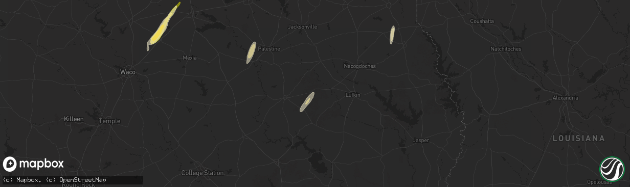 Hail map in Kennard, TX on December 26, 2024