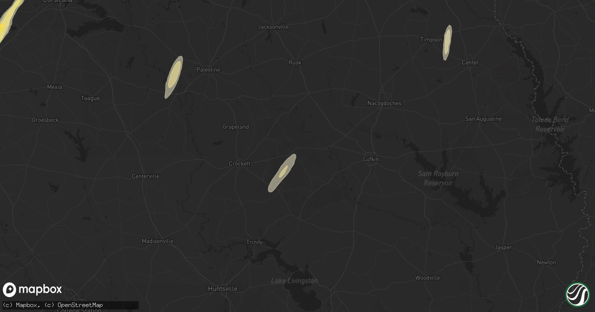 Hail map in Kennard, TX on December 26, 2024
