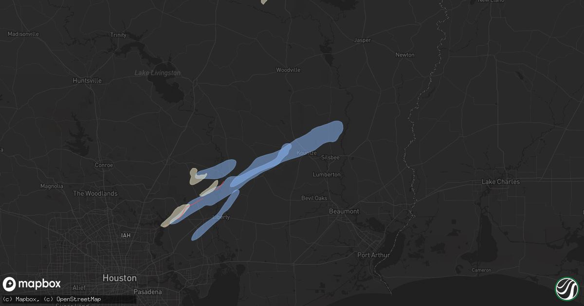 Hail map in Kountze, TX on December 26, 2024