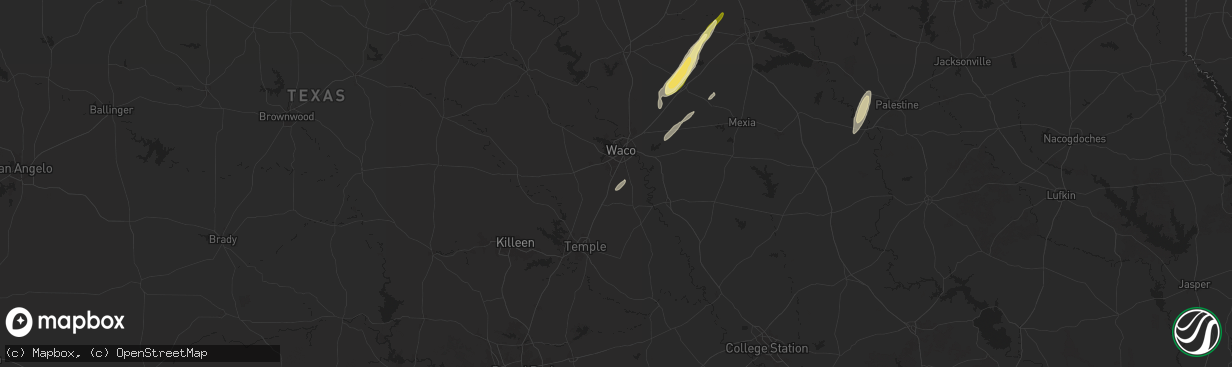 Hail map in Lorena, TX on December 26, 2024