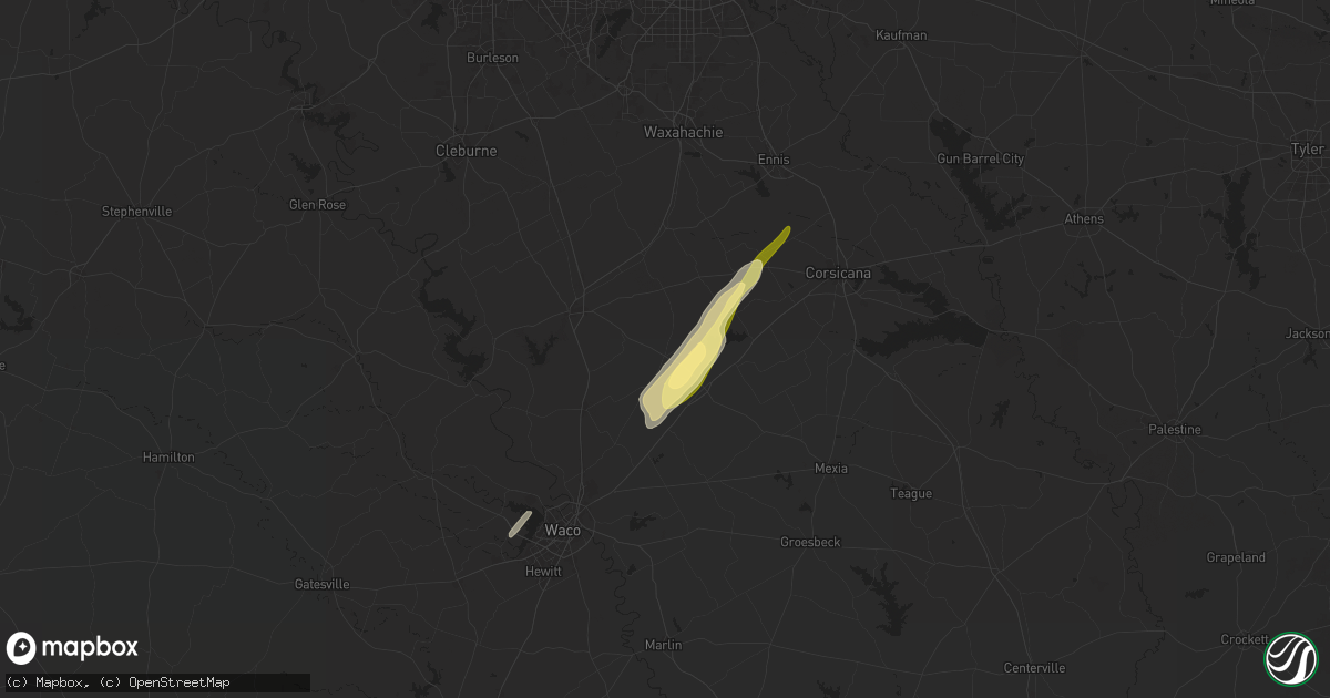 Hail map in Malone, TX on December 26, 2024