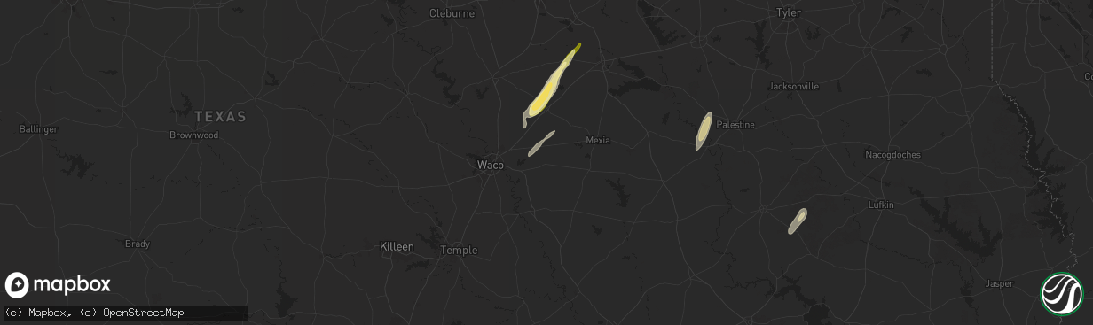 Hail map in Mart, TX on December 26, 2024