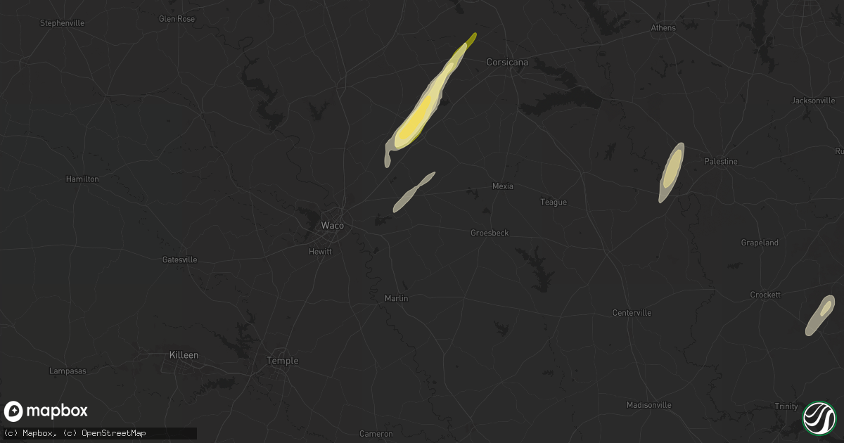 Hail map in Mart, TX on December 26, 2024