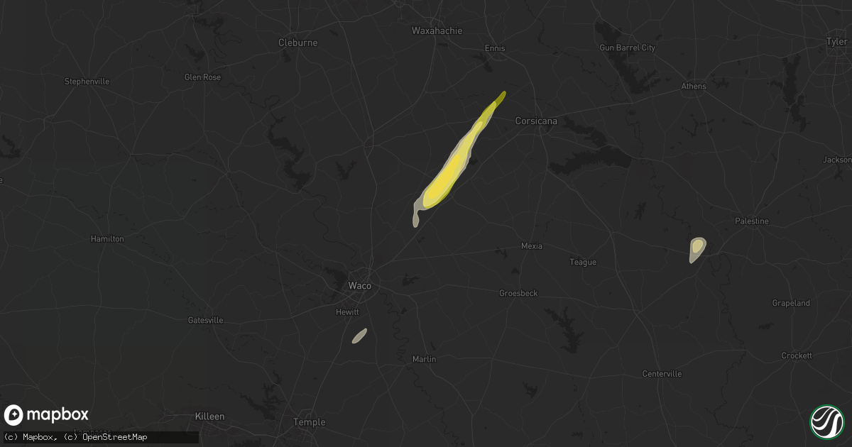 Hail map in Mount Calm, TX on December 26, 2024