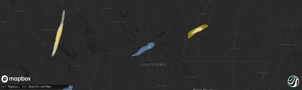 Hail map in Pineville, LA on December 26, 2024