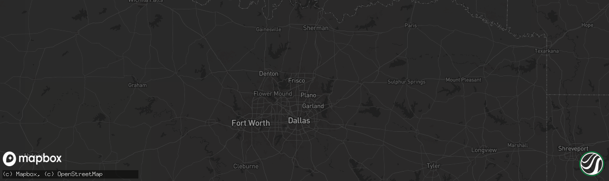 Hail map in Plano, TX on December 26, 2024