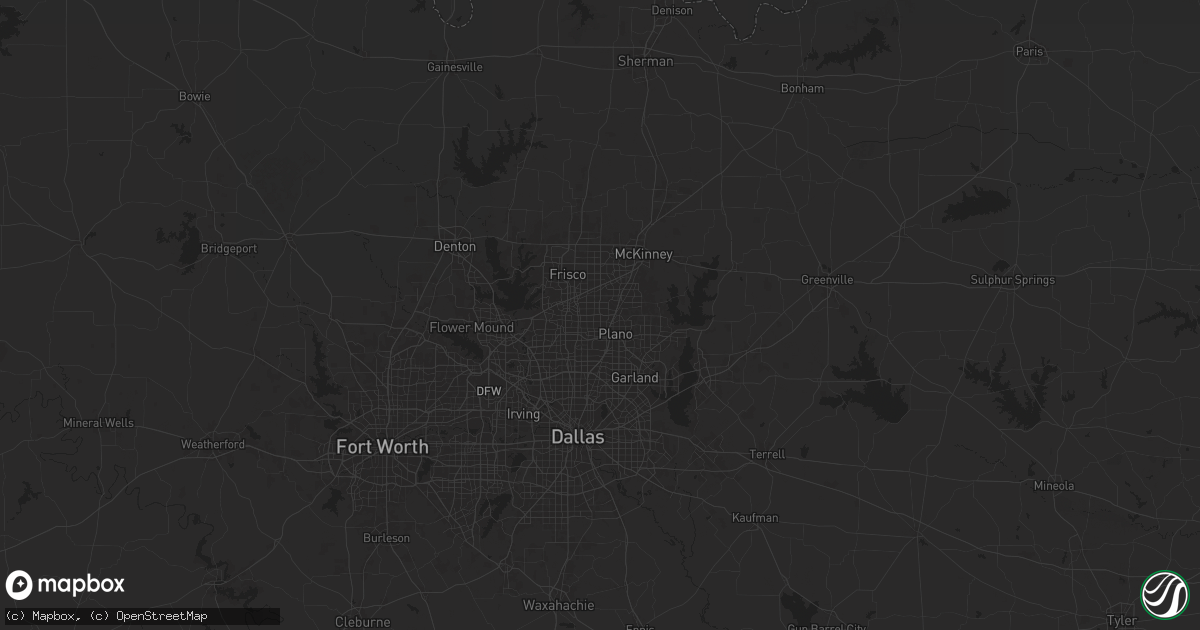 Hail map in Plano, TX on December 26, 2024