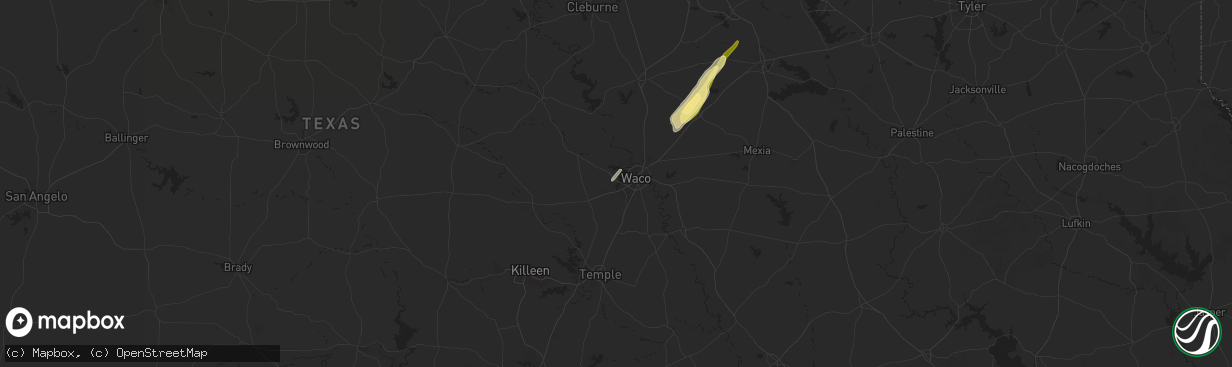 Hail map in Woodway, TX on December 26, 2024