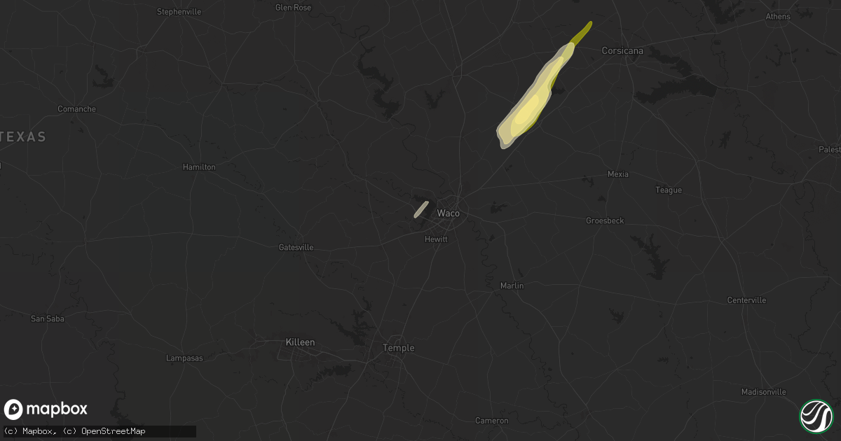 Hail map in Woodway, TX on December 26, 2024