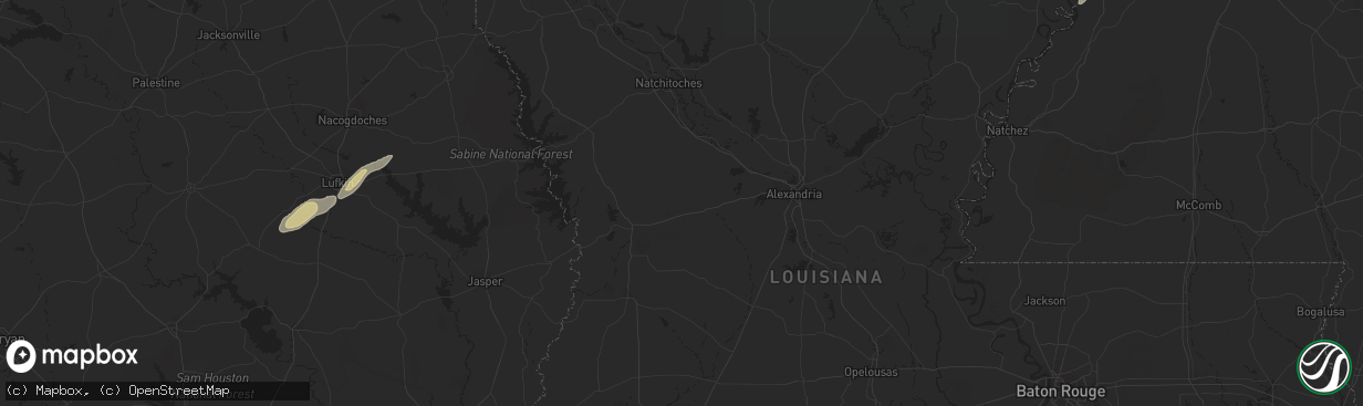 Hail map in Diboll, TX on December 27, 2014