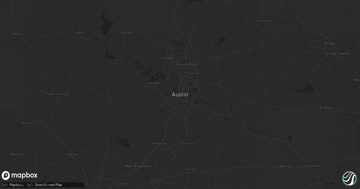 Hail map in Austin, TX on December 27, 2015