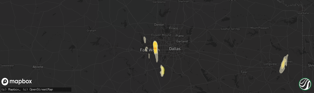 Hail map in Hurst, TX on December 27, 2015