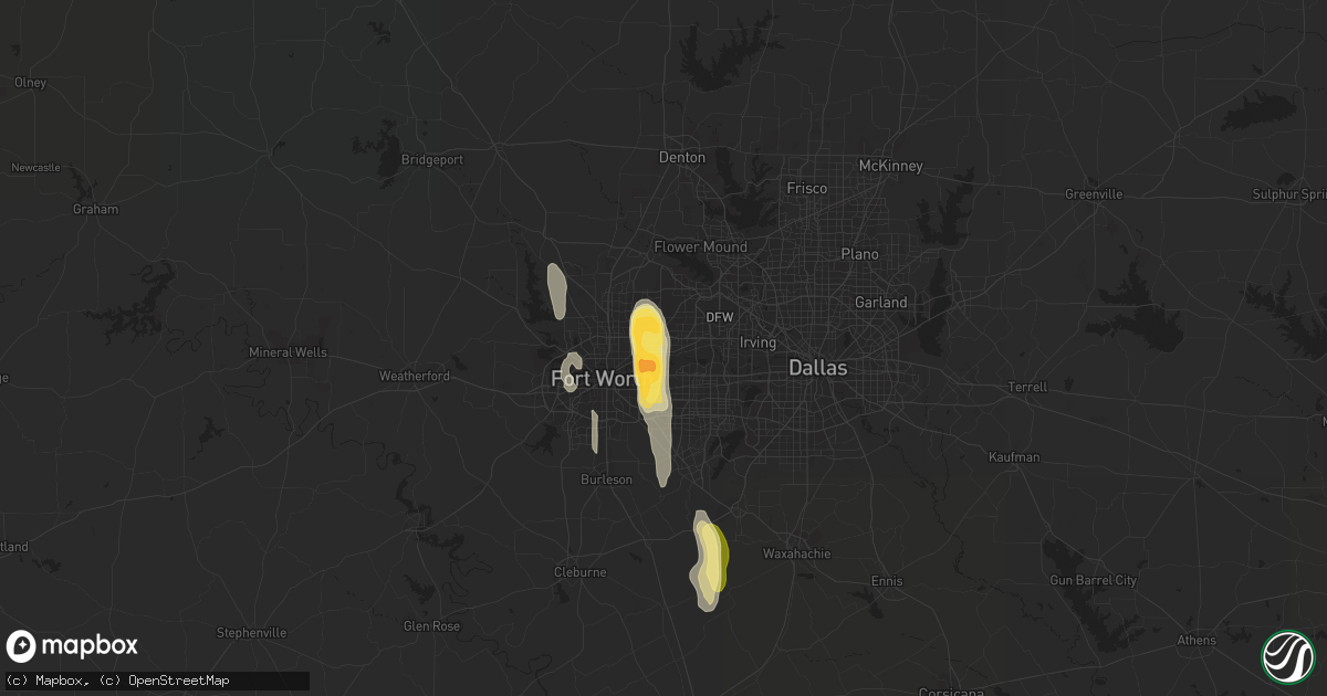 Hail map in Hurst, TX on December 27, 2015