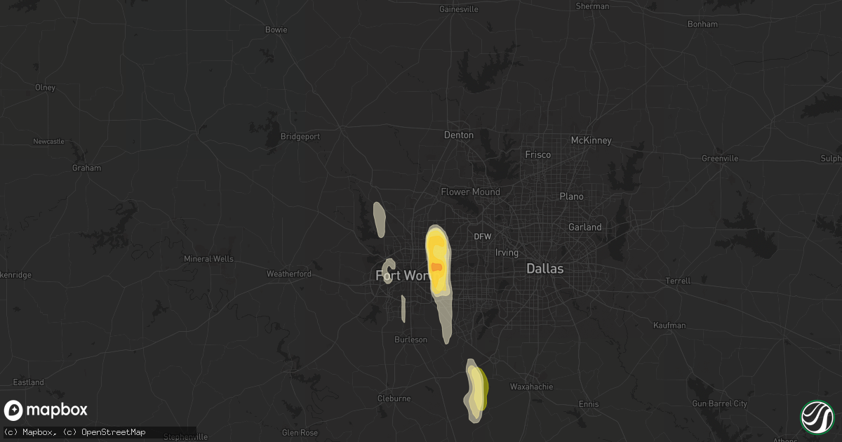 Hail map in Keller, TX on December 27, 2015