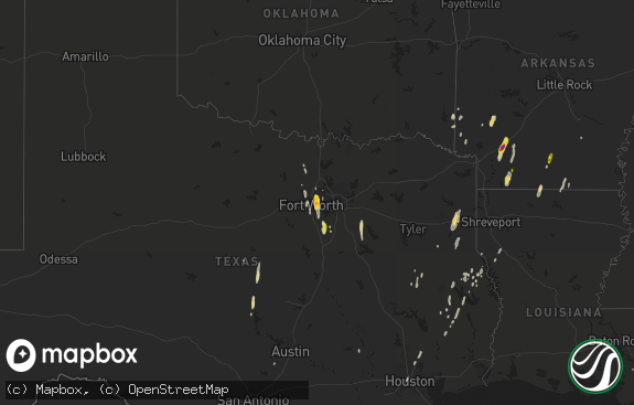 Hail map preview on 12-27-2015