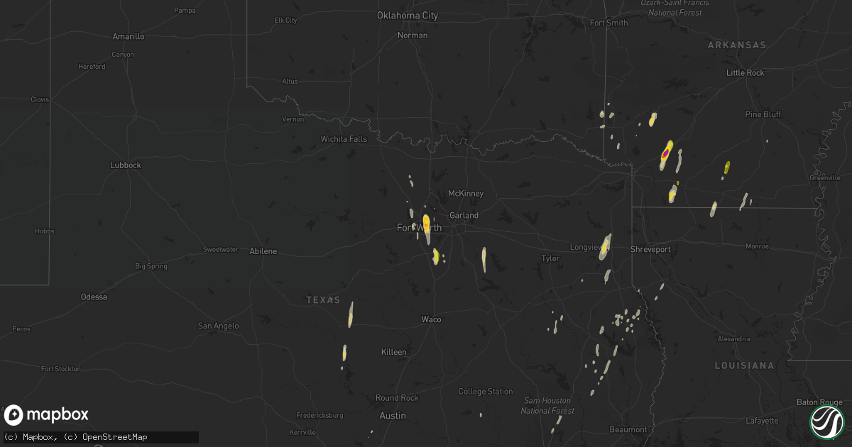 Hail map on December 27, 2015