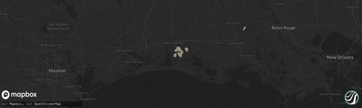 Hail map in Bell City, LA on December 27, 2018