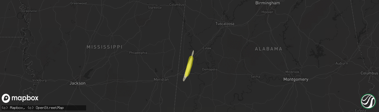 Hail map in Epes, AL on December 27, 2018